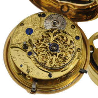 Important English gold cylinder pocket watch Circa 1769