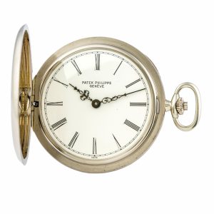 Fine Swiss white gold hunting cased lever watch Circa 1979