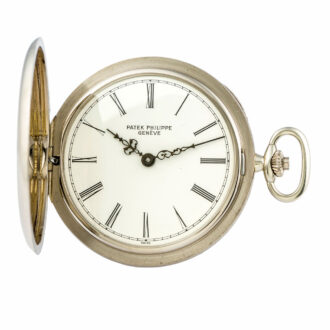 Fine Swiss white gold hunting cased lever watch Circa 1979