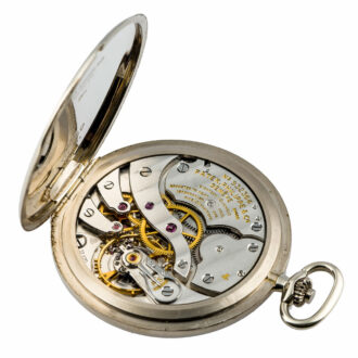 Fine Swiss white gold hunting cased lever watch Circa 1979
