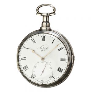 Heavy English silver open faced pocket chronometer Circa 1802