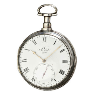 Heavy English silver open faced pocket chronometer Circa 1802