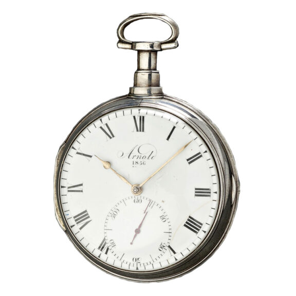 Heavy English silver open faced pocket chronometer Circa 1802