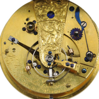 Heavy English silver open faced pocket chronometer Circa 1802