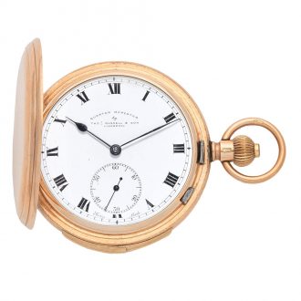 English 9 carat gold quarter repeating pocket watch Circa 1910