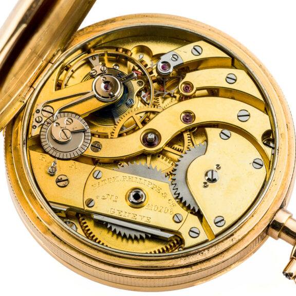 Swiss 18 carat gold hunting cased pocket watch Circa 1900 Swiss 18 carat gold hunting cased pocket watch Circa 1900