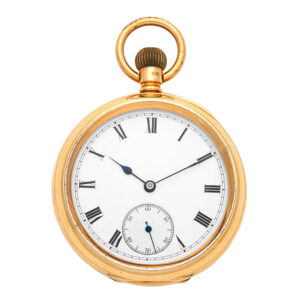 Fine American 18 carat gold open faced lever watch Circa 1905