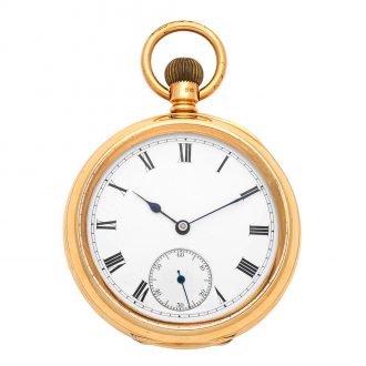 Fine American 18 carat gold open faced lever watch Circa 1905