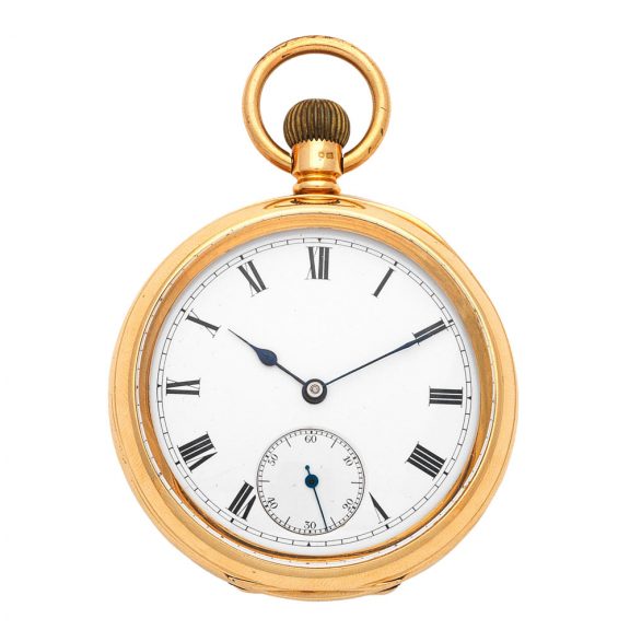 Fine American 18 carat gold open faced lever watch Circa 1905