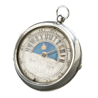 English silver watch with day and night indication Circa 1690