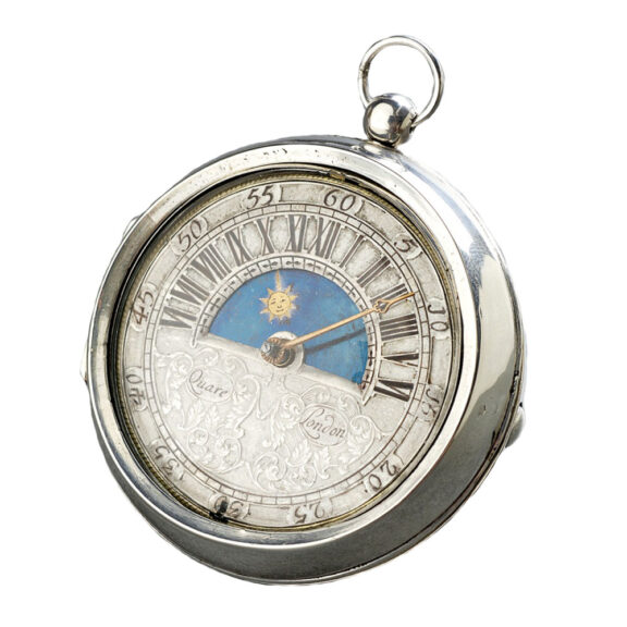 English silver watch with day and night indication Circa 1690