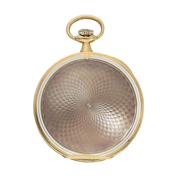 English 18 carat gold and enamel lever pocket watch Circa 1911 English 18 carat gold and enamel lever pocket watch Circa 1911