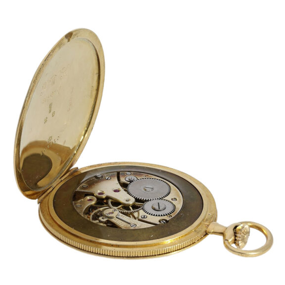 English 18 carat gold and enamel lever pocket watch Circa 1911 English 18 carat gold and enamel lever pocket watch Circa 1911