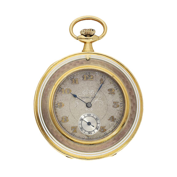 English 18 carat gold and enamel lever pocket watch Circa 1911