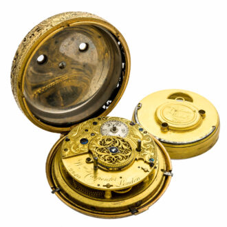 English gilt paste set verge with moon phases Circa 1790