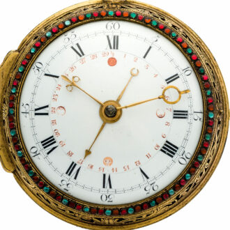 English gilt paste set verge with moon phases Circa 1790