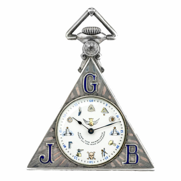 Swiss keyless silver triangle shaped pocket watch Circa 1930