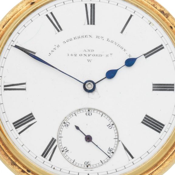 English 18K gold half hunting cased lever watch Circa 1897 English 18K gold half hunting cased lever watch Circa 1897