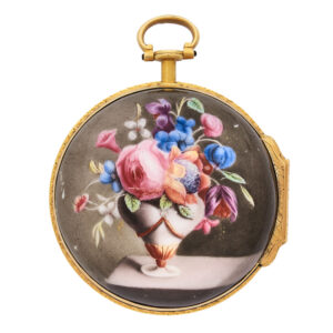 English 18K gold and enamel erotic watch Circa 1750
