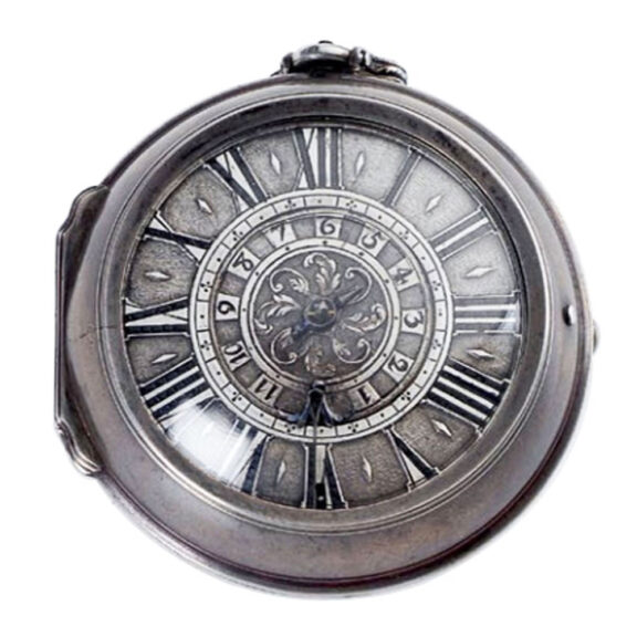 Swiss silver double cased verge pocket watch Circa 1690