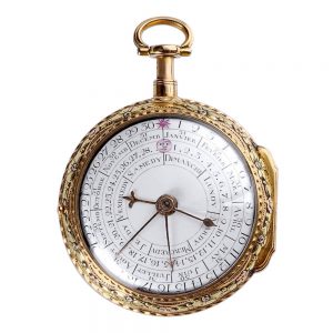 French gold double sided calendar quarter repeater Circa 1780