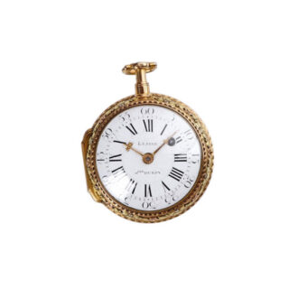 French gold double sided quarter repeating pocket watch with full calendar Circa 1780