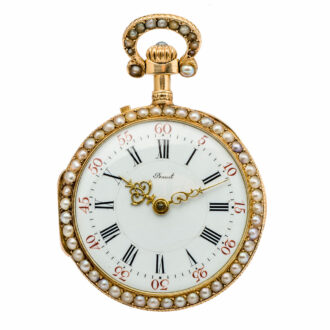 Fine French enamel and pearl set cylinder watch Circa 1880