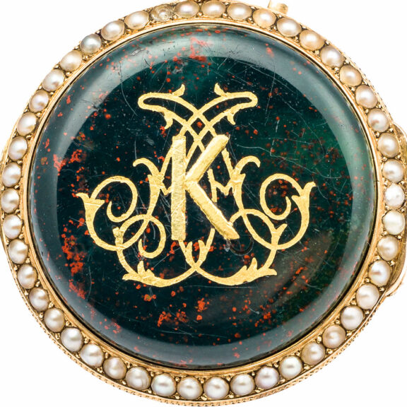Fine French enamel and pearl set cylinder watch Circa 1880 Fine French enamel and pearl set cylinder watch Circa 1880