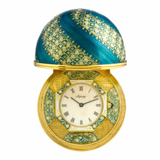 Exceptionally rare English egg-form desk clock Circa 1950 Exceptionally rare English egg-form desk clock Circa 1950