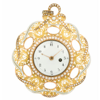 Decorative Swiss gold cylinder pocket watch Circa 1850