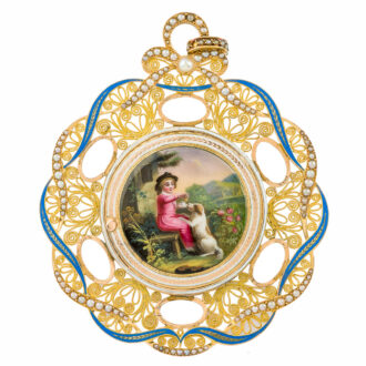 Decorative Swiss gold cylinder pocket watch Circa 1850