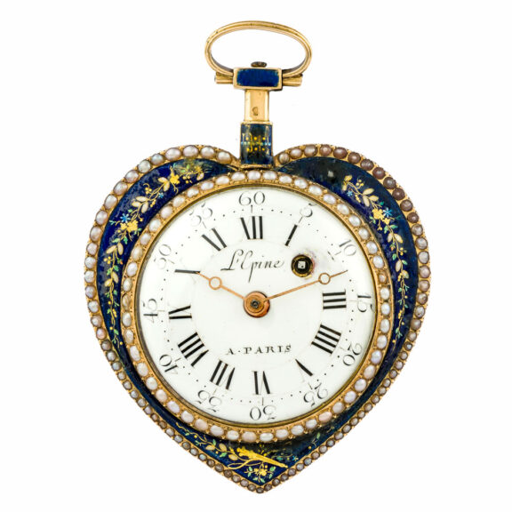French gold, enamel and pearl set verge watch Circa 1800 French gold, enamel and pearl set verge watch Circa 1800
