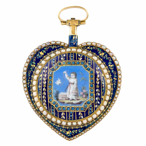 French gold, enamel and pearl set verge watch Circa 1800