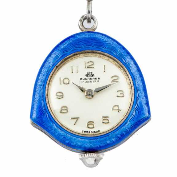 Very fine Swiss silver and enamel lever watch Circa 1960 Very fine Swiss silver and enamel lever watch Circa 1960