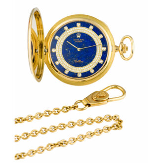Swiss yellow gold diamond set pocket watch Circa 1980