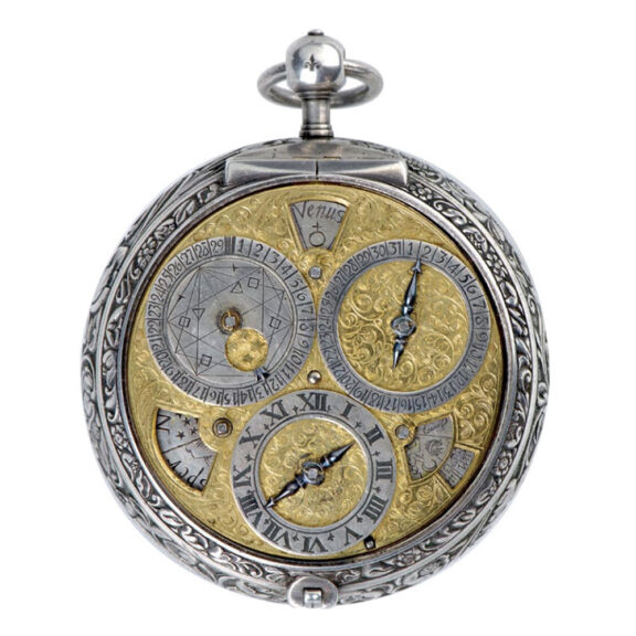 Important Dutch silver astronomical verge watch Circa 1670