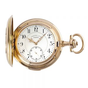 German gold Glashuette quarter repeating hunting case watch Circa 1905