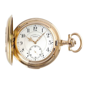 German gold Glashuette quarter repeating hunting case watch Circa 1905