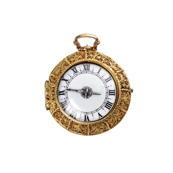 French gold Renaissance double cased pre balance spring miniature neck watch Circa 1630 French gold Renaissance double cased pre balance spring miniature neck watch Circa 1630
