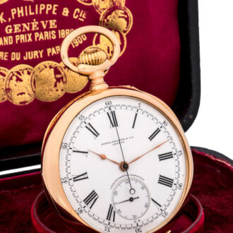 Swiss 18k gold chronograph lever watch Circa 1917