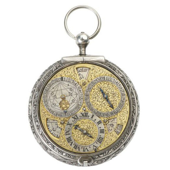 Dutch silver astronomical pre balance spring watch Circa 1675 Dutch silver astronomical pre balance spring watch Circa 1675