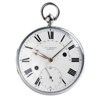 English silver watch with hour and half hour self strike and power reserve Circa 1827