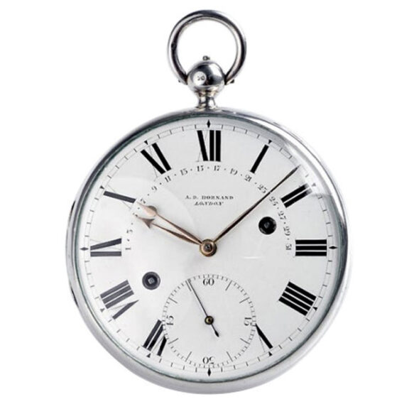 English silver watch with hour and half hour self strike and power reserve Circa 1827