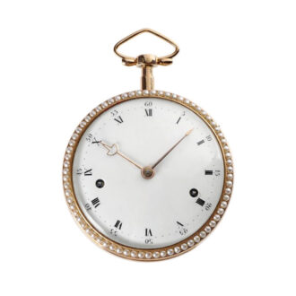 Swiss gold enamel watch with musical movement Circa 1800