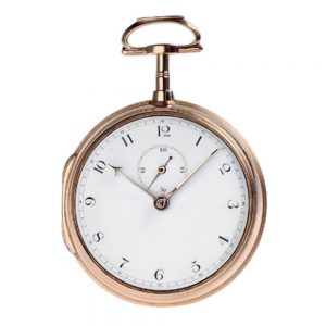 English gold open faced watch with cylinder escapement Circa 1797
