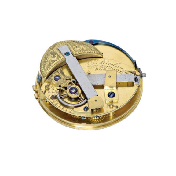 English gold open faced watch with cylinder escapement Circa 1797 English gold open faced watch with cylinder escapement Circa 1797