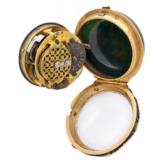 French gold quarter repeating watch in bloodstone Circa 1750