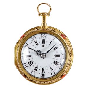 English gold quarter repeating verge watch Circa 1750