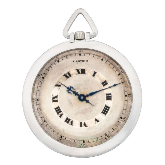 French platinum open faced watch by Cartier Circa 1930
