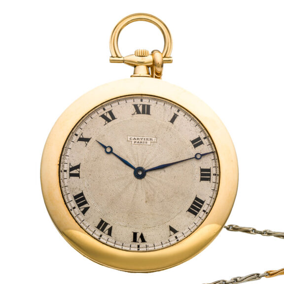 Fine French gold open faced lever pocket watch Circa 1930